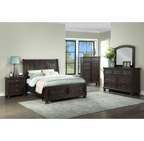 B02255 Brown Queen Sleigh Storage Bed
