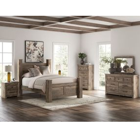 Stanziford Brown 2 Drawer Nightstand with USB Charging