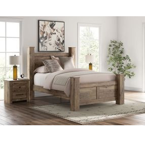 Stanziford Brown Queen Poster Bed