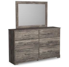 Ralinksi Gray 6 Drawer Dresser and Rectangular Mirror