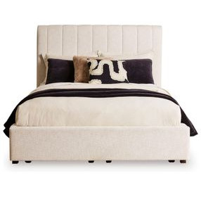 Shoralli Beige Upholstered Storage Panel Bedroom Set