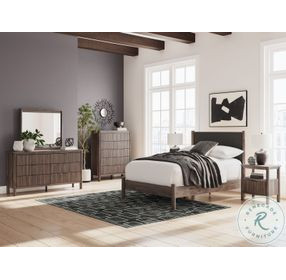Cadmori Brown Full Upholstered Panel Platform Bed