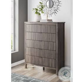 Cadmori Brown Wide 5 Drawer Chest