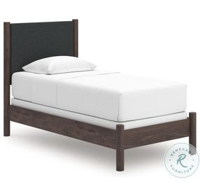 Cadmori Brown Twin Upholstered Panel Bed