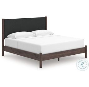 Cadmori Brown King Upholstered Panel Platform Bed