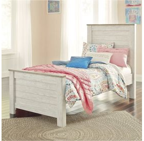 Willowton Whitewash Twin Panel Bed