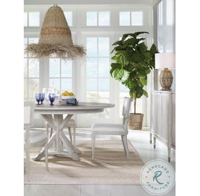 Collin White Rustic 64" Round Dining Room Set