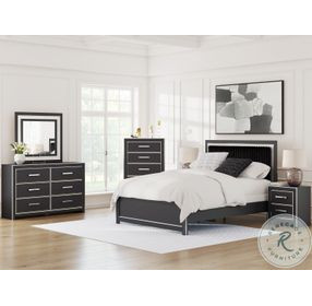 Ravalori Black Upholstered Panel Bedroom Set