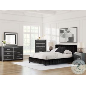 Ravalori Black Upholstered Bedroom Set