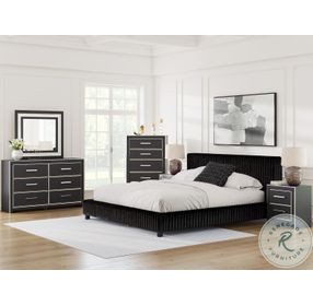 Ravalori Black California King Upholstered Bed