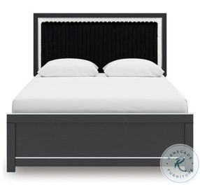 Ravalori Black Panel Upholstered Bedroom Set