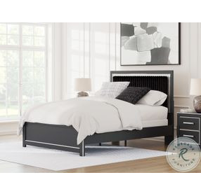 Ravalori Black Queen Upholstered Panel Bed