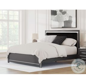 Ravalori Black King Panel Upholstered Bed