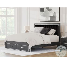 Ravalori Black King Upholstered Panel Storage Bed