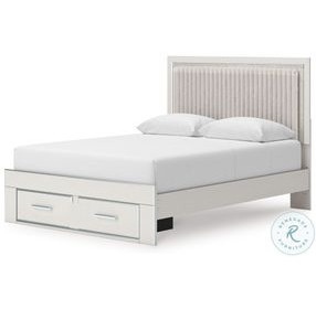 Ravalori White Upholstered Panel Storage Bedroom Set