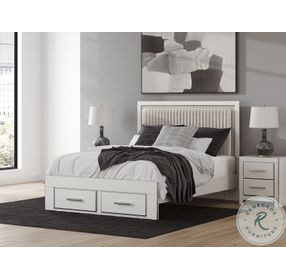 Ravalori White Queen Upholstered Panel Storage Bed
