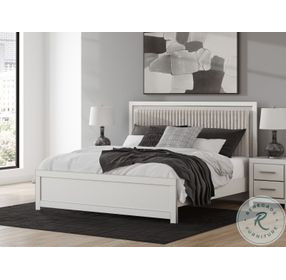 Ravalori White King Upholstered Panel Bed