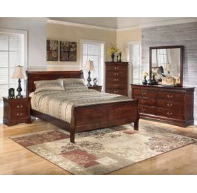 Alisdair Reddish Brown 6 Drawer Dresser and Rectangular Mirror