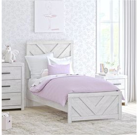 Cayboni Whitewash Twin Panel Bed
