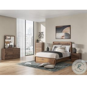 Hollinaze Walnut Brown 6 Drawer Dresser with Mirror