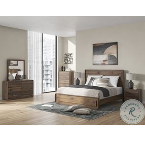 Hollinaze Walnut Brown King Panel Bed