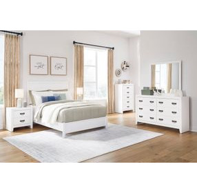 Binterglen White 6 Drawer Dresser and Rectangular Mirror