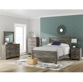 Frandern Gray 2 Drawer Nightstand with USB Charging