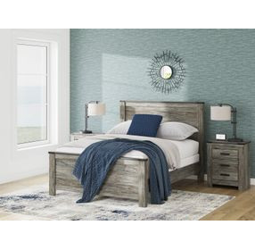 Frandern Black and Gray Twin Panel Bed with Nailhead Trim