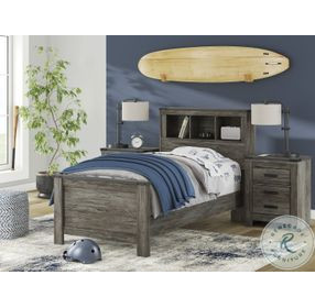 Frandern Gray Twin Bookcase Panel Bed