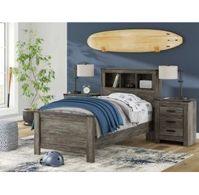 Frandern Rusti Warm Gray Twin Bookcase Headboard