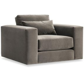 Felix Green Upholstered Swivel Lounge Chair with Pillow