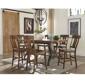 District Copper and Black 96" Extendable Rectangular Counter Height Table