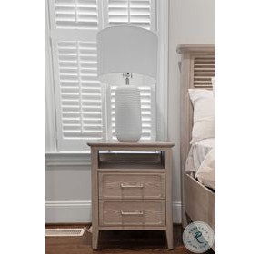 Harborview Glazed Driftwood 2 Drawer Nightstand with USB Charging