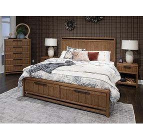 Conway Honey Wheat King Storage Panel Bed