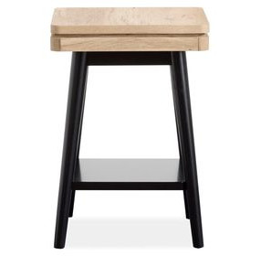 Craftsman Ridge Driftwood and Black Square Accent Table