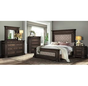 B00675 Brown 3 Drawer Nightstand with USB Charging and LED