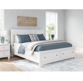 Fortman White California King Storage Panel Bed