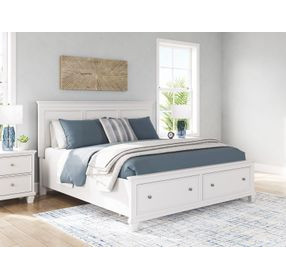 Fortman White King Storage Panel Bed