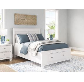 Fortman White Full Storage Panel Bed