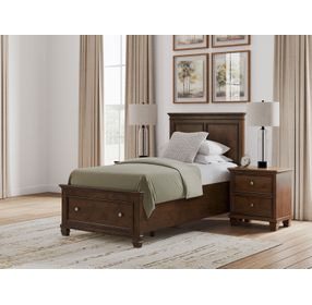Danabrin Brown Twin Storage Panel Bed