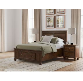 Danabrin Brown Full Storage Panel Bed