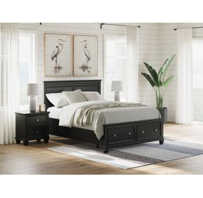 Lanolee Black Queen Storage Panel Bed