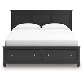 Lanolee Black King Storage Panel Bed