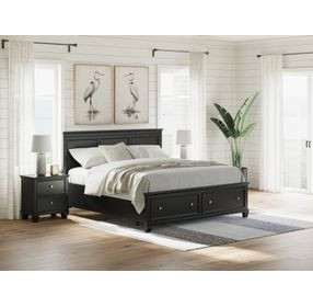 Lanolee Black King Storage Panel Bed