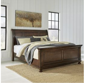 Porter Rustic Brown King Sleigh Bed