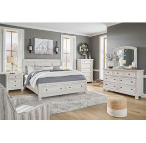 Robbinsdale Antique White 7 Drawer Dresser and Arched Mirror