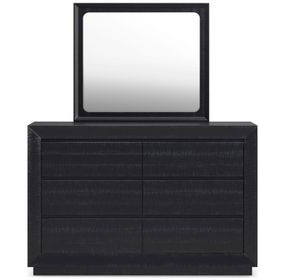 Londer Black 6 Drawer Dresser and Rectangular Mirror