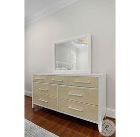 Oceanview Sand and Stark White 7 Drawer Woven Dresser
