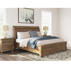 Vandenmore Medium Brown King Sleigh Storage Bed