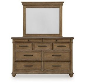 Drojan Medium Brown Dresser and Mirror